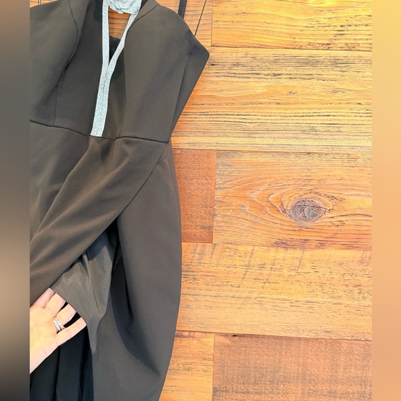 Liv Foster Black Midi Dress with Rhinestone & Cut Out Detailing NWT - Picture 12 of 16